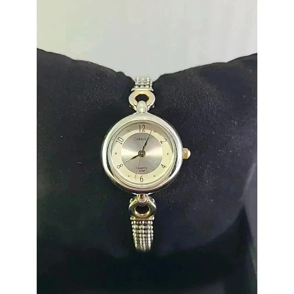 Vintage Carriage by Timex Wristwatch Gold and Silver Tone Band Round Face - Picture 1 of 8